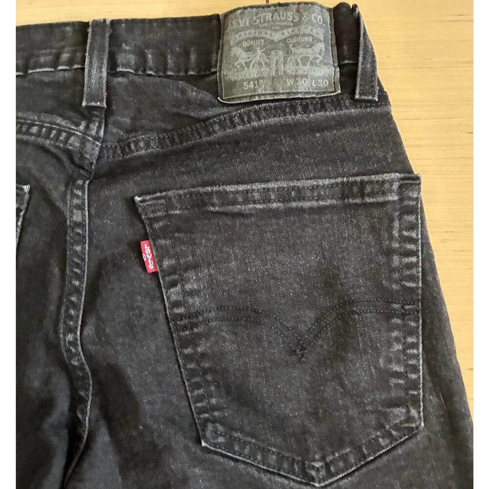 Levi's 541 Men's Size 30x30 Athletic Taper Fit Stretch Black Denim Jeans - Picture 15 of 16